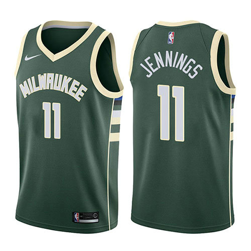 Camiseta baloncesto Brandon Jennings 11 Icon 2017-18 Verde Milwaukee Bucks Hombre