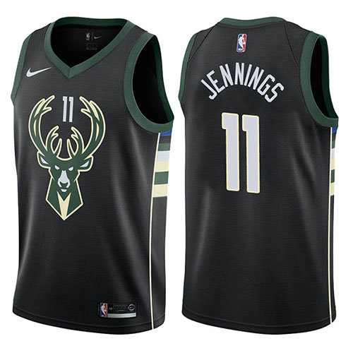 Camiseta baloncesto Brandon Jennings 11 Statement 2017-18 Negro Milwaukee Bucks Hombre