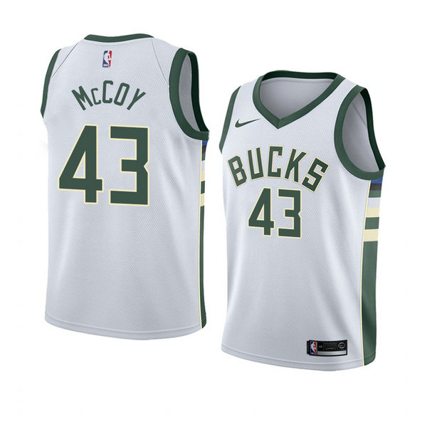 Camiseta baloncesto Brandon Mccoy 43 Association 2018 Blanco Milwaukee Bucks Hombre