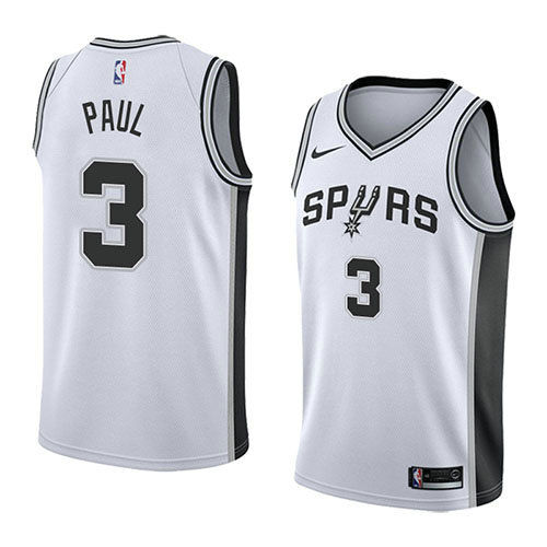 Camiseta baloncesto Brandon Paul 3 Association 2018 Blanco San Antonio Spurs Hombre