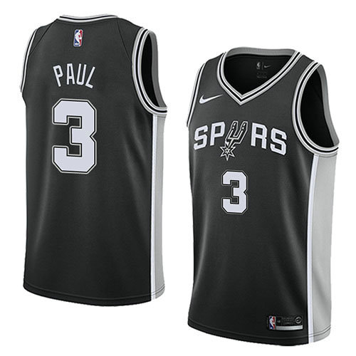 Camiseta baloncesto Brandon Paul 3 Icon 2018 Negro San Antonio Spurs Hombre