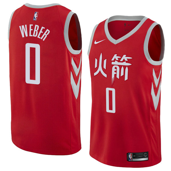 Camiseta baloncesto Briante Weber 0 Ciudad 2018 Rojo Houston Rockets Hombre