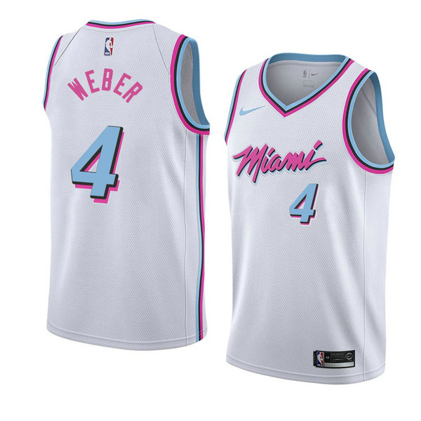 Camiseta baloncesto Briante Weber 4 Ciudad 2018 Blanco Miami Heat Hombre