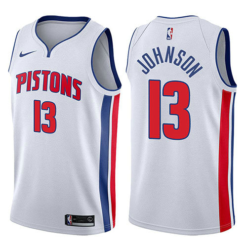 Camiseta baloncesto Brice Johnson 13 Association 2017-18 Blanco Detroit Pistons Hombre