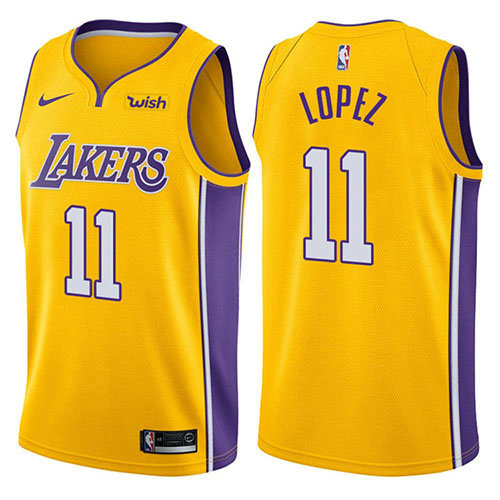 Camiseta baloncesto Brook Lopez 11 2017-18 Amarillo Los Angeles Lakers Hombre