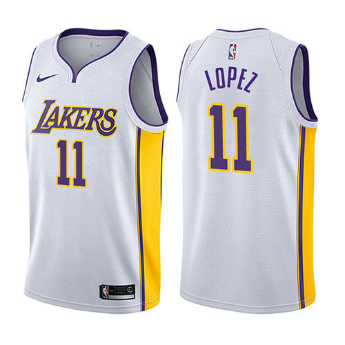 Camiseta baloncesto Brook Lopez 11 2017-18 Blanco Los Angeles Lakers Hombre