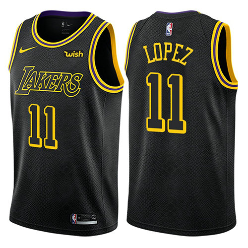 Camiseta baloncesto Brook Lopez 11 Ciudad 2018 Negro Los Angeles Lakers Hombre