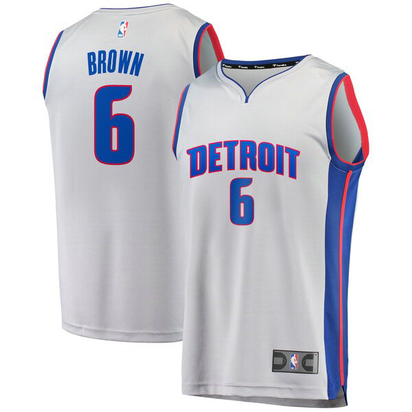 Camiseta baloncesto Bruce Brown 6 Statement Edition Gris Detroit Pistons Hombre