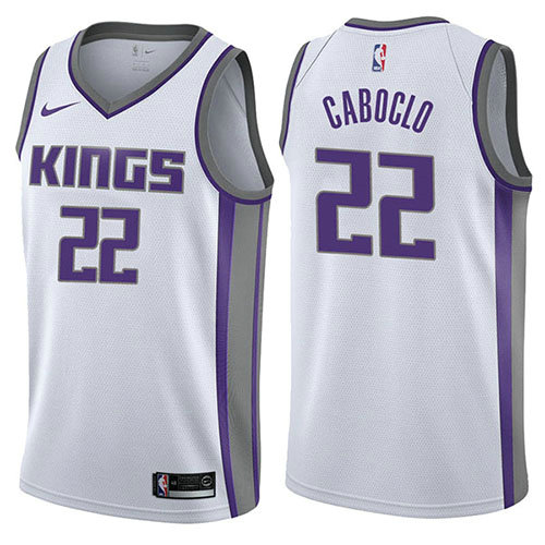 Camiseta baloncesto Bruno Caboclo 22 Association 2017-18 Blanco Sacramento Kings Hombre