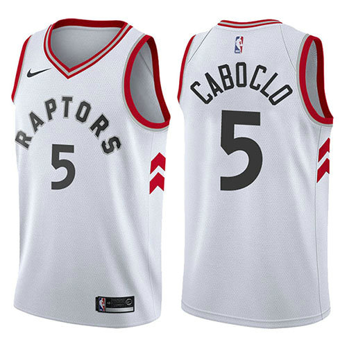 Camiseta baloncesto Bruno Caboclo 5 Association 2017-18 Blanco Toronto Raptors Hombre