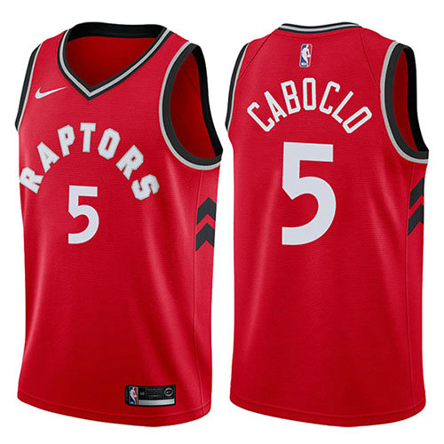 Camiseta baloncesto Bruno Caboclo 5 Icon 2017-18 Rojo Toronto Raptors Hombre