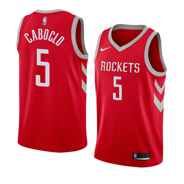 Camiseta baloncesto Bruno Caboclo 5 Icon 2018 Rojo Houston Rockets Hombre