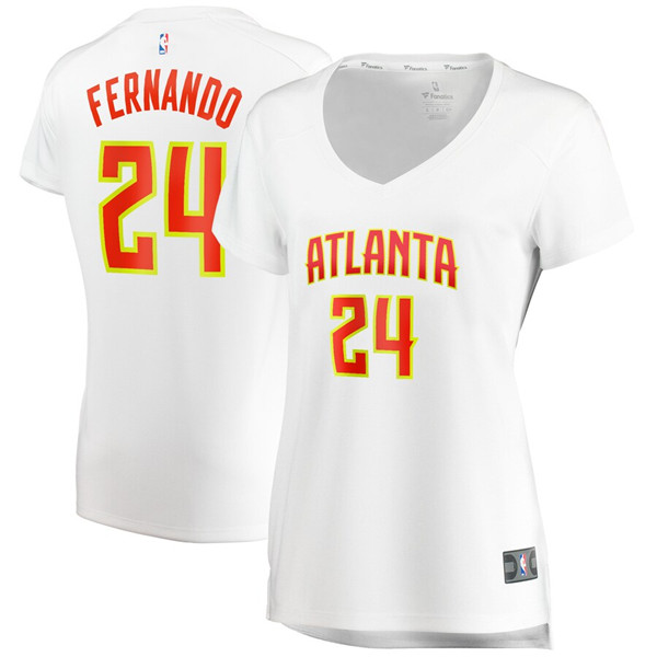 Camiseta baloncesto Bruno Fernando 24 association edition Blanco Atlanta Hawks Mujer