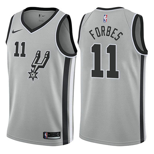 Camiseta baloncesto Bryn Forbes 11 Statement 2017-18 Gris San Antonio Spurs Hombre