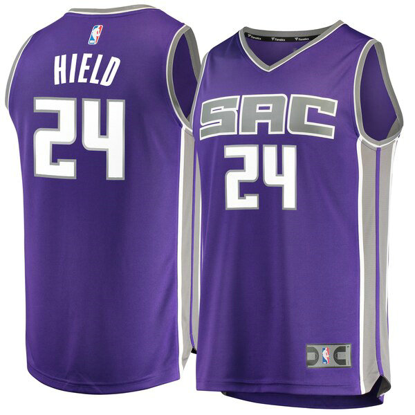 Camiseta baloncesto Buddy Hield 24 Icon Edition Púrpura Sacramento Kings Hombre