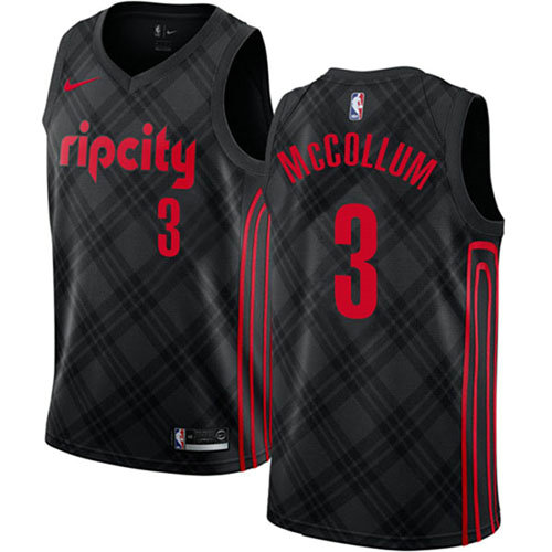 Camiseta baloncesto C.J. McCollum 3 Ciudad Negro Portland Trail Blazers Hombre