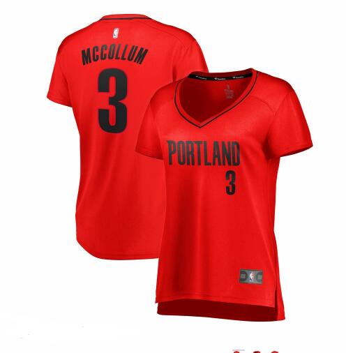 Camiseta baloncesto C.J. McCollum 3 Réplica Rojo Portland Trail Blazers Mujer