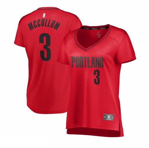 Camiseta baloncesto C.J. McCollum 3 statement edition Rojo Portland Trail Blazers Mujer