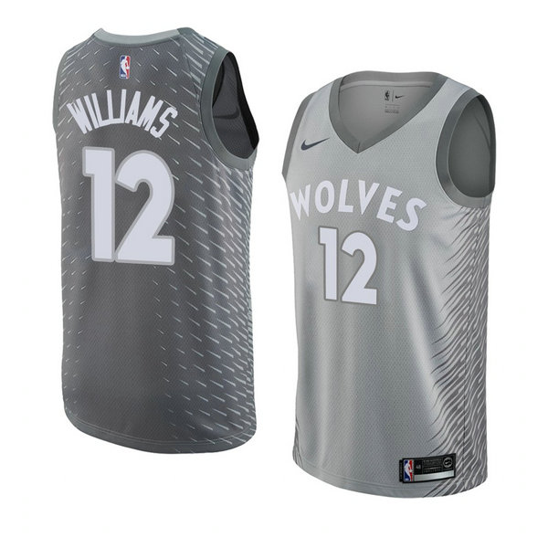 Camiseta baloncesto C.J. Williams 12 Ciudad 2018 Gris Minnesota Timberwolves Hombre