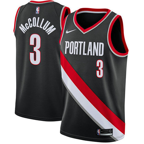 Camiseta baloncesto C.j. McCollum 3 2017-18 Negro Portland Trail Blazers Hombre