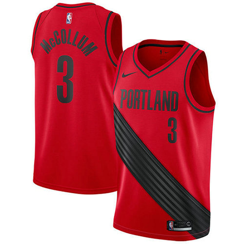 Camiseta baloncesto C.j. McCollum 3 2017-18 Rojo Portland Trail Blazers Hombre