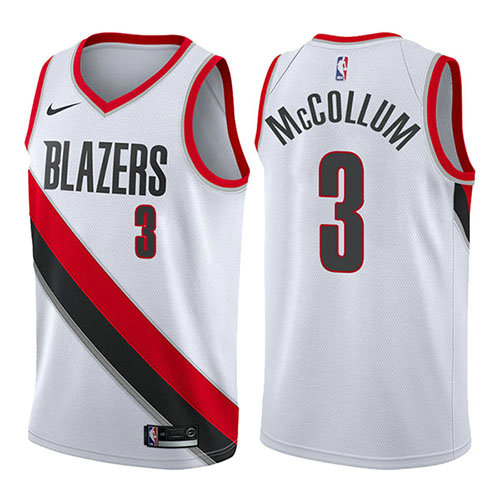 Camiseta baloncesto C.j. McCollum 3 Swingman Association 2017-18 Blanco Portland Trail Blazers Hombre