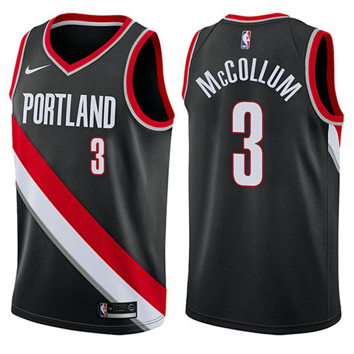 Camiseta baloncesto C.j. McCollum 3 Swingman Icon 2017-18 Negro Portland Trail Blazers Hombre