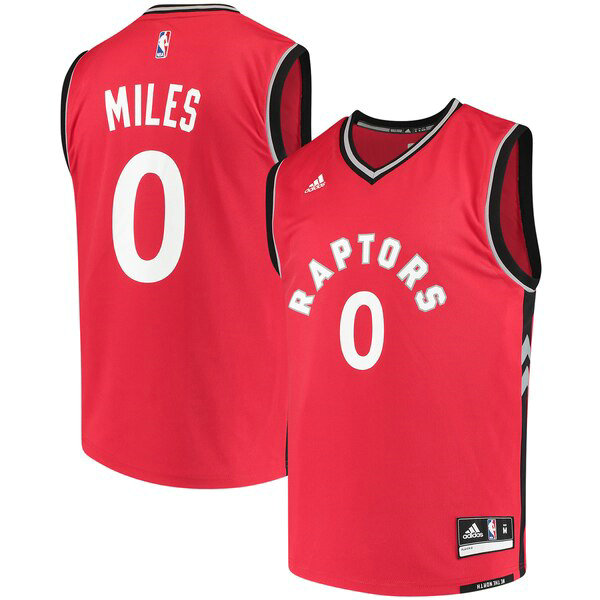 Camiseta baloncesto CJ Miles 0 adidas Road Replica Rojo Toronto Raptors Hombre