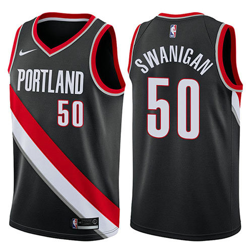 Camiseta baloncesto Caleb Swanigan 50 Icon 2017-18 Negro Portland Trail Blazers Hombre