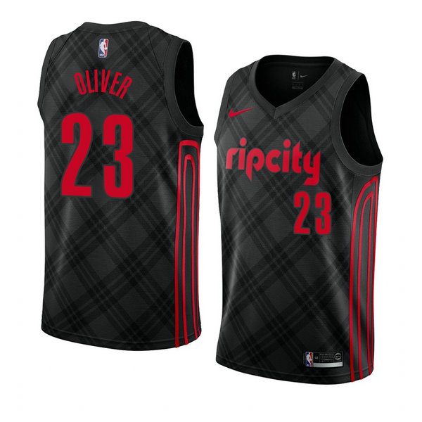 Camiseta baloncesto Cameron Oliver 23 Ciudad 2018 Negro Portland Trail Blazers Hombre