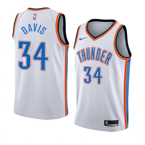 Camiseta baloncesto Camisetar Tyler Davis 34 Association 2018 Blanco Oklahoma City Thunder Hombre