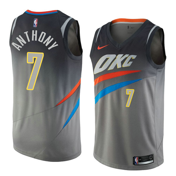 Camiseta baloncesto Carmelo Anthony 7 Ciudad 2018 Gris Oklahoma City Thunder Hombre