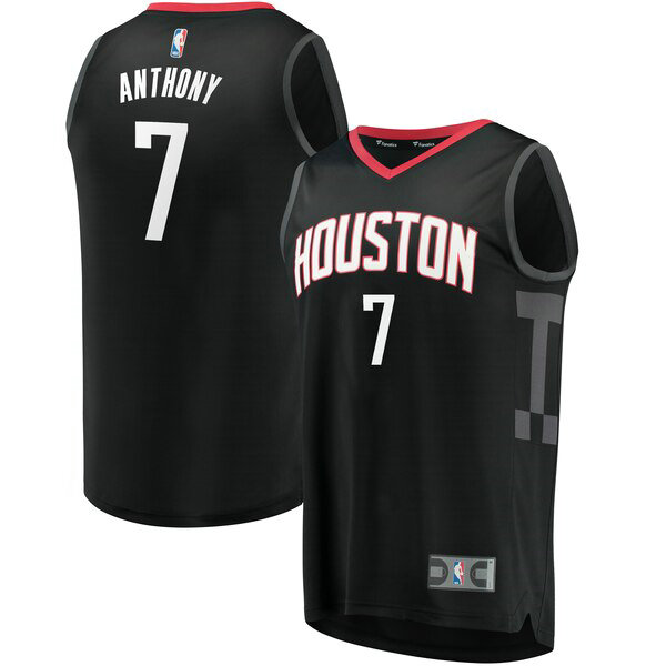 Camiseta baloncesto Carmelo Anthony 7 Fast Break Alternate Jersey Negro Houston Rockets Hombre