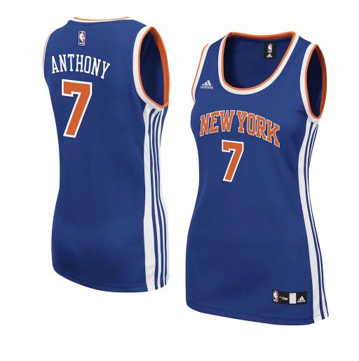 Camiseta baloncesto Carmelo Anthony 7 Réplica Azul New York Knicks Mujer