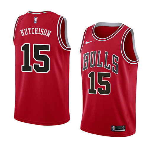 Camiseta baloncesto Chandler Hutchison 15 Icon 2018 Rojo Chicago Bulls Hombre