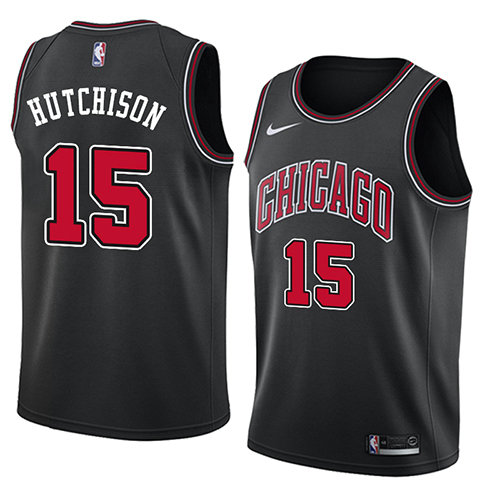 Camiseta baloncesto Chandler Hutchison 15 Statement 2018 Negro Chicago Bulls Hombre