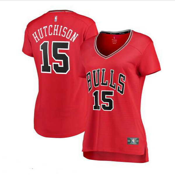 Camiseta baloncesto Chandler Hutchison 15 icon edition Rojo Chicago Bulls Mujer