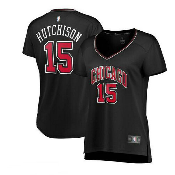 Camiseta baloncesto Chandler Hutchison 15 statement edition Negro Chicago Bulls Mujer