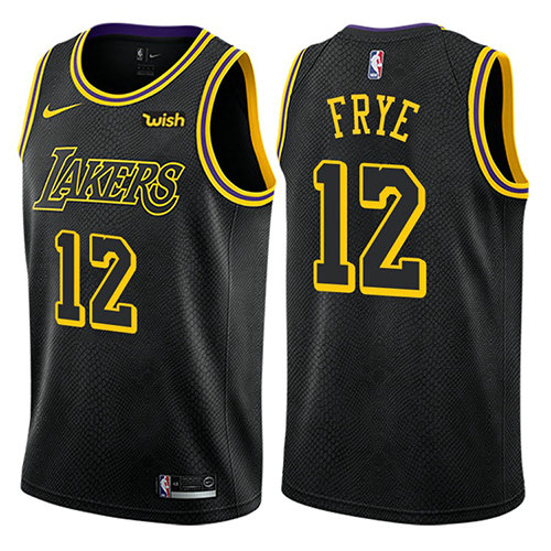 Camiseta baloncesto Channing Frye 12 Ciudad 2018 Negro Los Angeles Lakers Hombre