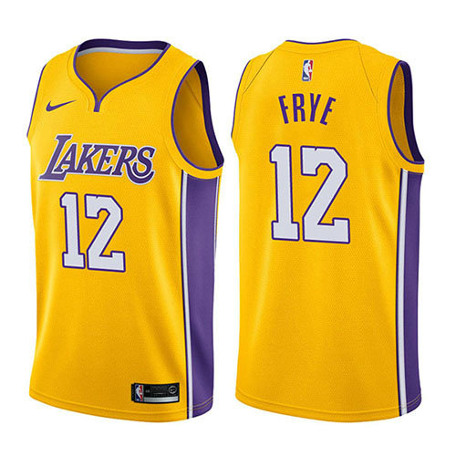 Camiseta baloncesto Channing Frye 12 Icon 2017-18 Oro Los Angeles Lakers Hombre