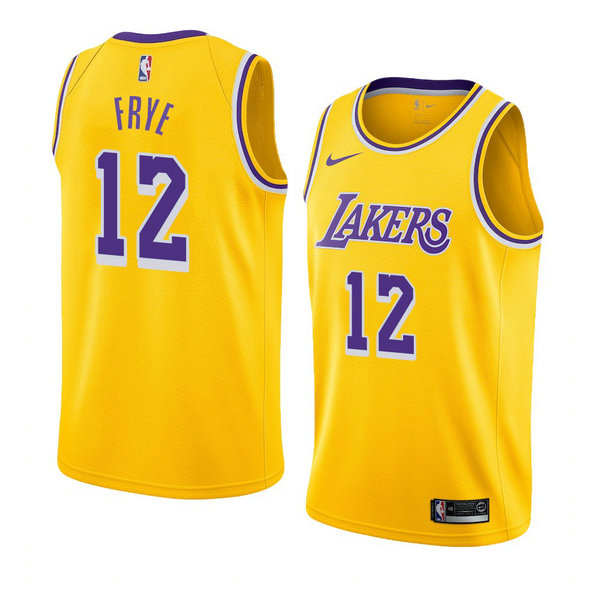 Camiseta baloncesto Channing Frye 12 Icon 2018-19 Amarillo Los Angeles Lakers Hombre