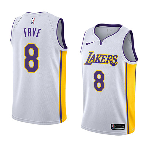 Camiseta baloncesto Channing Frye 8 Association 2018 Blanco Los Angeles Lakers Hombre