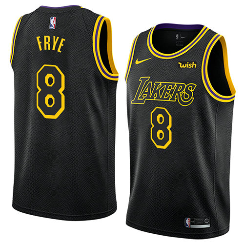 Camiseta baloncesto Channing Frye 8 Ciudad 2018 Negro Los Angeles Lakers Hombre