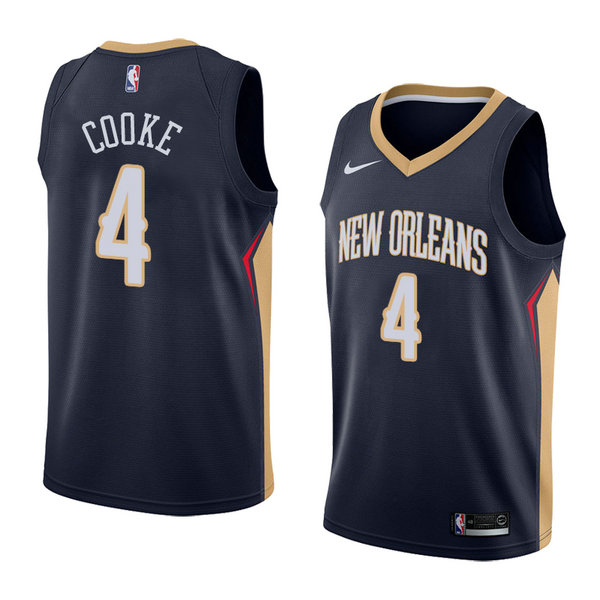 Camiseta baloncesto Charles Cooke 4 Icon 2018 Azul New Orleans Pelicans Hombre