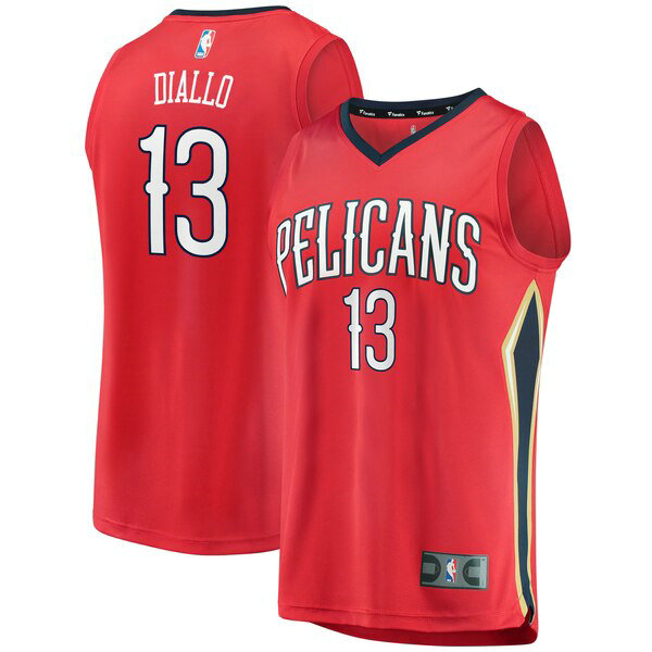 Camiseta baloncesto Cheick Diallo 13 Statement Edition Rojo New Orleans Pelicans Hombre