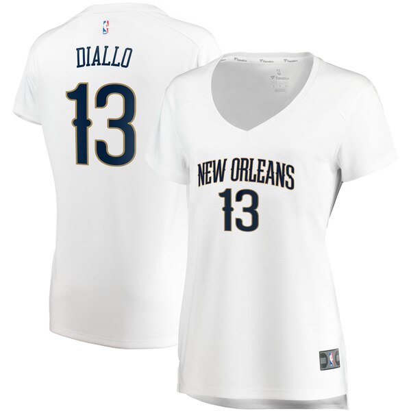 Camiseta baloncesto Cheick Diallo 13 association edition Blanco New Orleans Pelicans Mujer