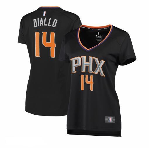 Camiseta baloncesto Cheick Diallo 14 statement edition Negro Phoenix Suns Mujer