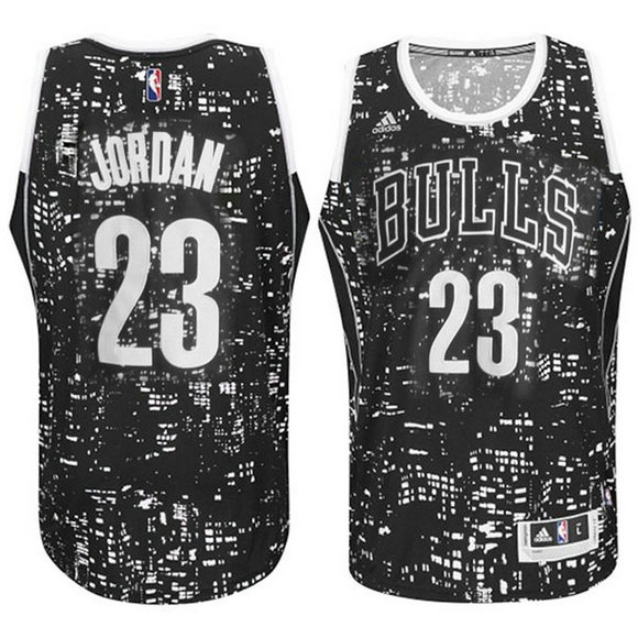 Camiseta baloncesto Chicago Bulls Michael Jordan 23 Lights Negro