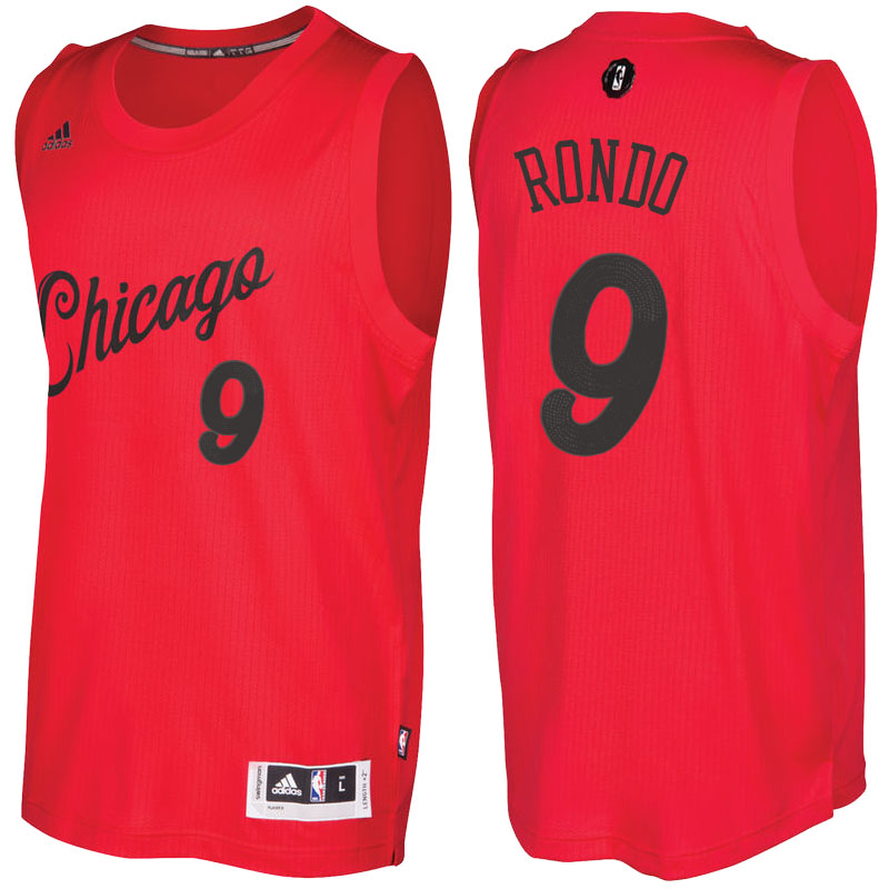 Camiseta baloncesto Chicago Bulls Navidad 2016 Rajon Rondo 9 Roja