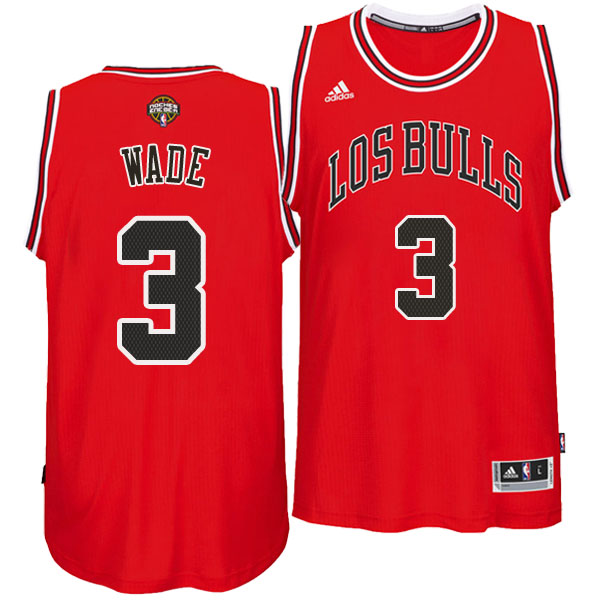 Camiseta baloncesto Chicago Los Bulls 2016 Dwyane Wade 3 Roja